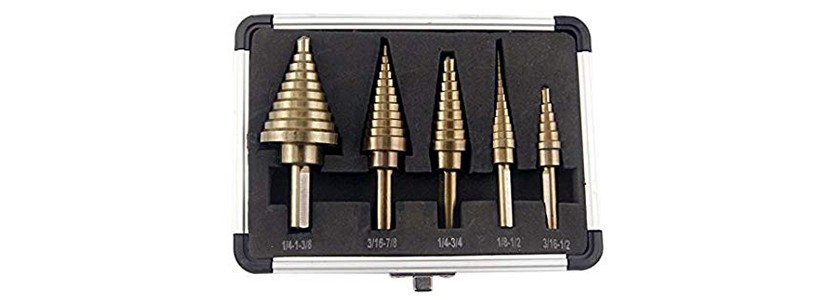 CO-Z 5pcs Multiple Hole 50 Sizes Step Drill Bit Set