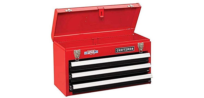 Craftsman 3-Drawer Metal Portable Chest Toolbox Red