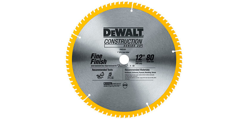DEWALT DW3128 Series 20 12-Inch Crosscutting Miter Saw Blade
