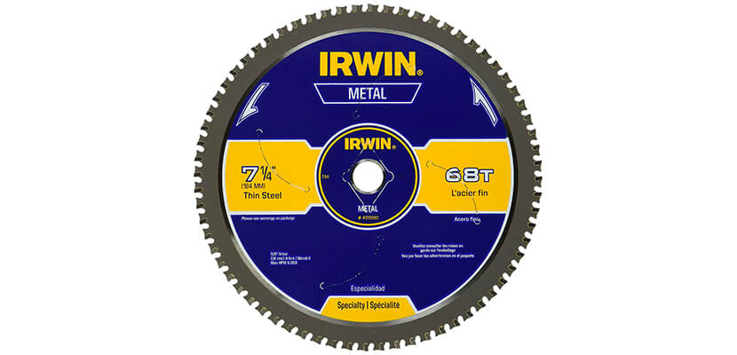 IRWIN Metal-Cutting Circular Saw Blade, 7-1/4″, 68T, 4935560