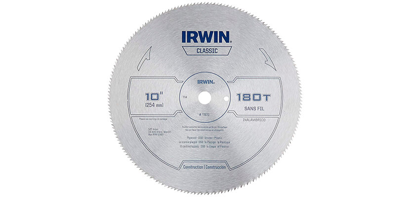 IRWIN Tools Miter Circular Saw Blade, 10-Inch 180T (11870)